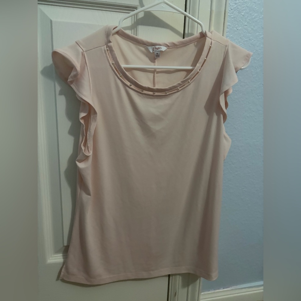 Candie's Soft Pink Ruffle Sleeve Blouse
